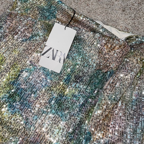 Zara Asymmetrical Sequin Skirt - Multicolor - Picture 7 of 8
